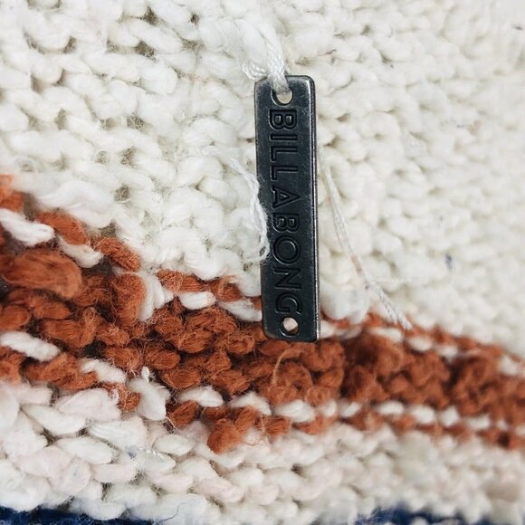 Billabong Womens Striped Nubby Crew Neck Sweater Size M Oversized Multi-colored - Picture 6 of 12